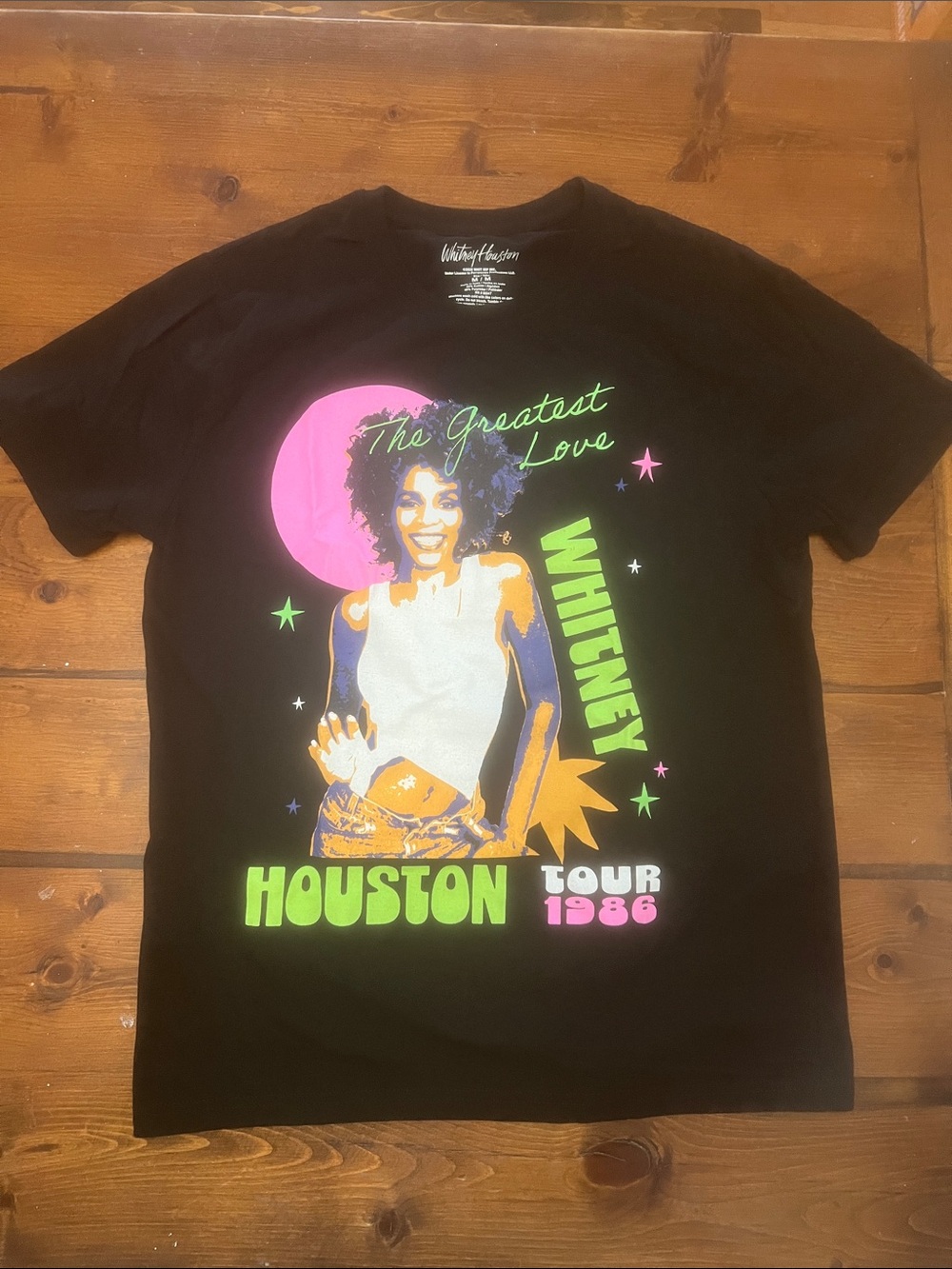 Whitney Houston Black 'The Greatest Love' Tour Graphic Tee